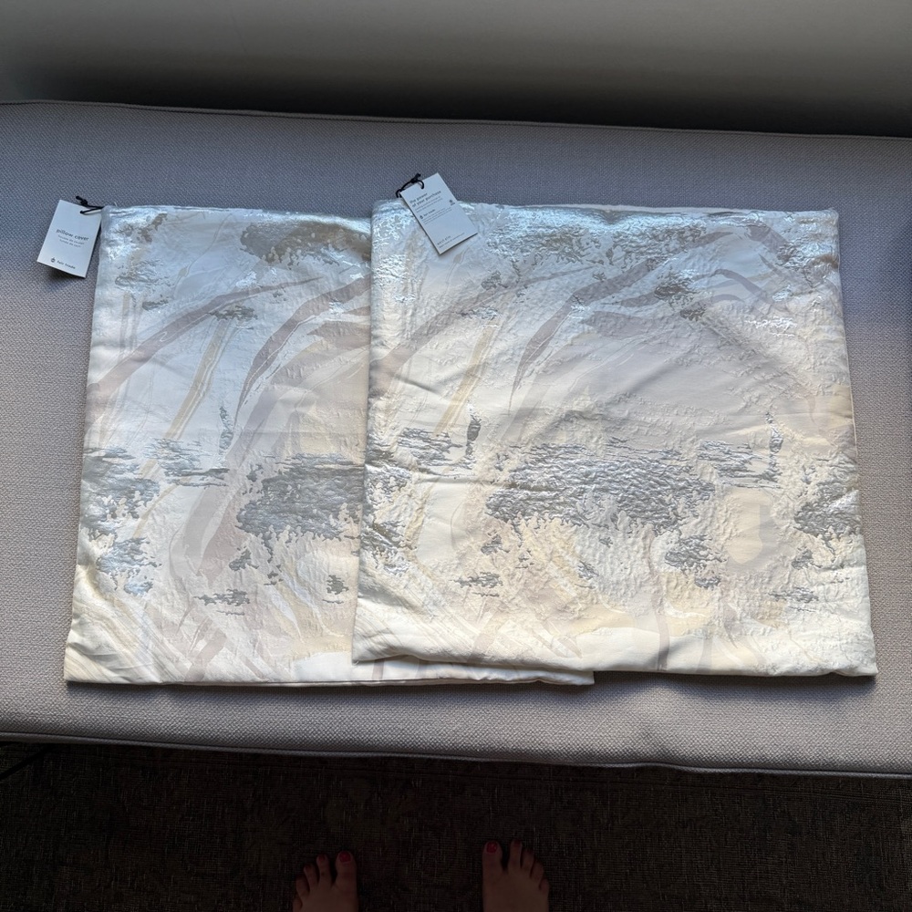 West Elm Marble Swirl Modern Chic Euro Shams